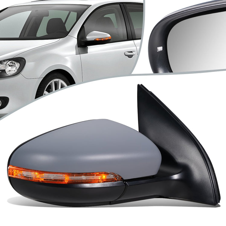 RETROVISOR MIRROR - OEM - 09-12 VOLKSWAGEN GOLF - POWERED - HEATED - W/ SIGNAL LIGHT - W/ PUDDLE LIGHT - FOLDING - RIGHT - GRAY
