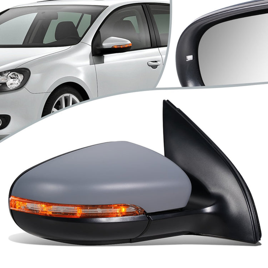RETROVISOR MIRROR - OEM - 09-12 VOLKSWAGEN GOLF - POWERED - HEATED - W/ SIGNAL LIGHT - W/ PUDDLE LIGHT - FOLDING - RIGHT - GRAY