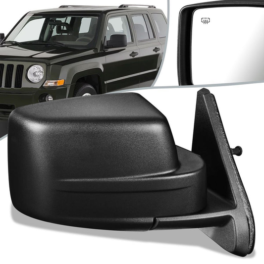 RETROVISOR MIRROR - OEM - 10-16 JEEP PATRIOT - POWERED - HEATED - TEXTURED - BLACK - RIGHT