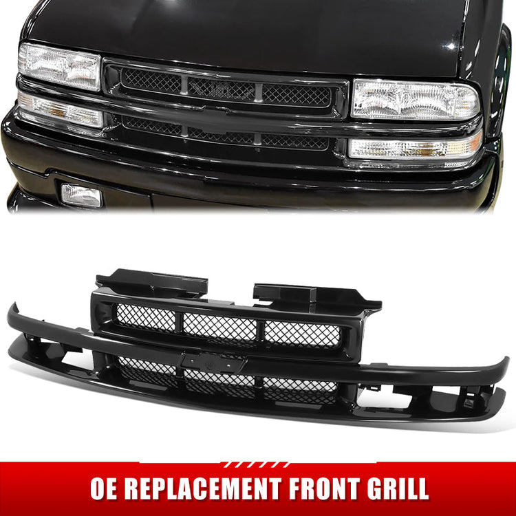 PARRILLA GRILLE - CV S10/SONAMA '94-'97/'98-'04/ GRILLE ASS'Y 98-04/ MAT-BLACK W/BLACK MLDG/ (MESH TYPE) (PTM)/ (W/SPORT,XTREME) (S10)//PARTS.NO,GM1200413//OEM NO,12471853