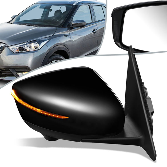 RETROVISOR MIRROR - OEM - 18-20 NISSAN KICKS - POWERED - HEATED - W/ SIGNAL LIGHT - W/ CAMERA - FOLDING - BLACK MATERIAL - RIGHT