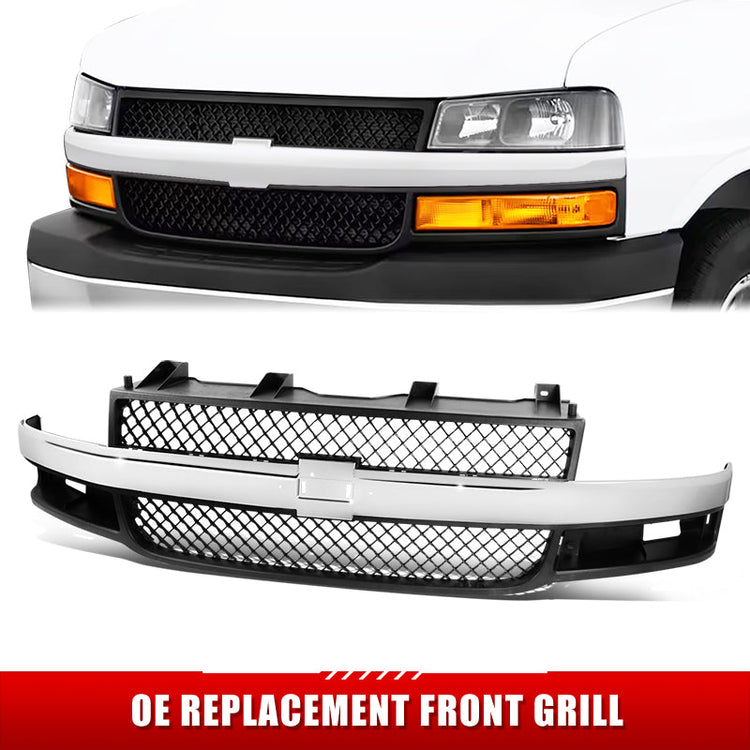 PARRILLA GRILLE - CV EXPRS/GMC SVNA 03-13/14-22/ GRILLE ASS'Y 03-22/ DARK GRAY W/CHROME MOULDING/ (COMPOSITE HEAD LIGHT TYPE)/ (EXPRESS)//PARTS.NO,GM1200535//OEM NO,22816425