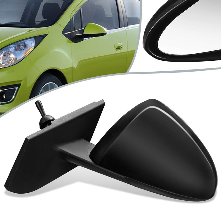 RETROVISOR MIRROR - OEM - 13-15 CHEVY SPARK - MANUAL - PAINTABLE - BLACK - LEFT
