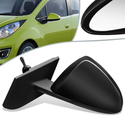 RETROVISOR MIRROR - OEM - 13-15 CHEVY SPARK - MANUAL - PAINTABLE - BLACK - LEFT