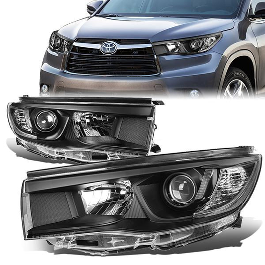FAROS 14-16 TOYOTA HIGHLANDER - PROJECTOR - 9005 LOW BEAM / H11 HIGH BEAM / 7444NA TURN SIGNAL - BLACK HOUSING / CLEAR CORNER