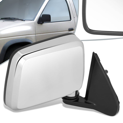 RETROVISOR MIRROR - OEM - 1986 NISSAN 720 / 86-94 NISSAN D21 PICKUP / 95-97 NISSAN PICKUP - MANUAL - CHROME - RIGHT