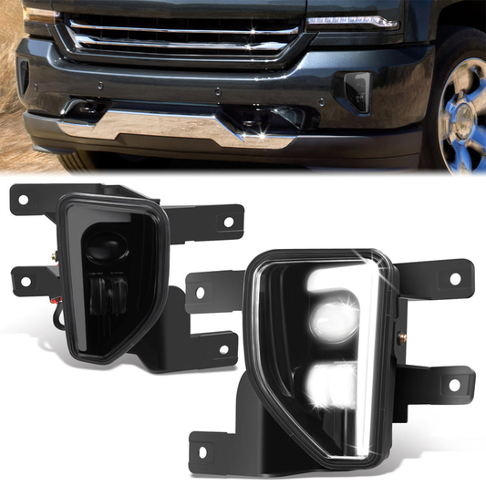 FAROS DE NIEBLA 2016 2017 2018 CHEVY SILVERADO 1500 DRIVING BUMPER LAMPS – SMOKE LENS, WITHOUT WIRE SWITCH