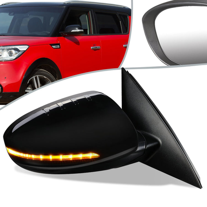 RETROVISOR MIRROR - OEM - 11-13 KIA OPTIMA - POWERED - TEXTURED - BLACK - RIGHT