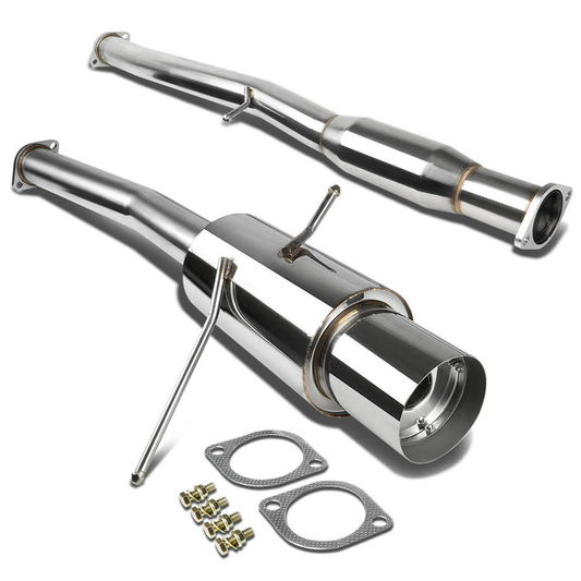 TUBERIA CATBACK CATBACK - 02-07 SUBARU WRX / STI - SINGLE TIP - ROUND MUFFLER - STAINLESS STEEL