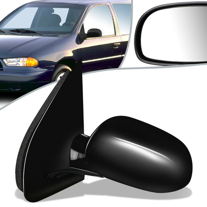 RETROVISOR MIRROR - OEM - 95-98 FORD WINDSTAR - POWERED - FOLDING - BLACK MATERIAL - LEFT