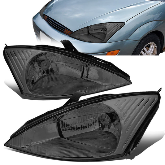 FAROS 03-04 FORD FOCUS -  OE STYLE - H13 HIGH/LOW BEAM - CHROME HOUSING / SMOKED LENS / CLEAR CORNER