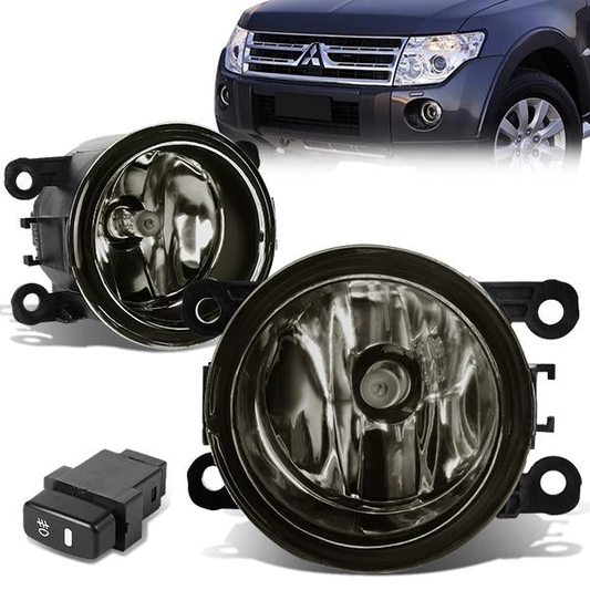 FAROS DE NIEBLA 10-14 MITSUBISHI MONTERO / 10-15 MITSUBISHI MONTERO SPORT - WITH SWITCH - H11 BULB - SMOKE