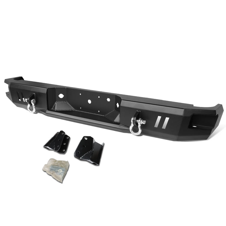 DEFENSA TRASERA OFF ROAD 09-14 FORD F-150 - W/ D-RING SHACKLES - FITS MODELS WITHOUT REAR SENSORS - BLACK