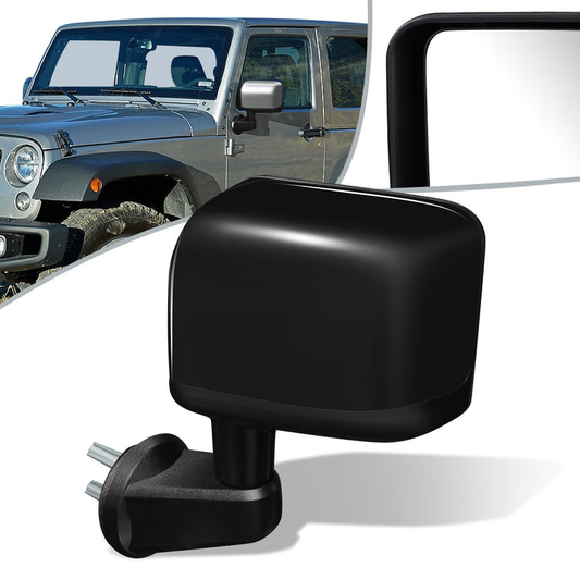 RETROVISOR MIRROR - OEM - 07-17 JEEP WRANGLER - POWERED - HEATED - FOLDING - W/ BLACK MATERIAL - LEFT