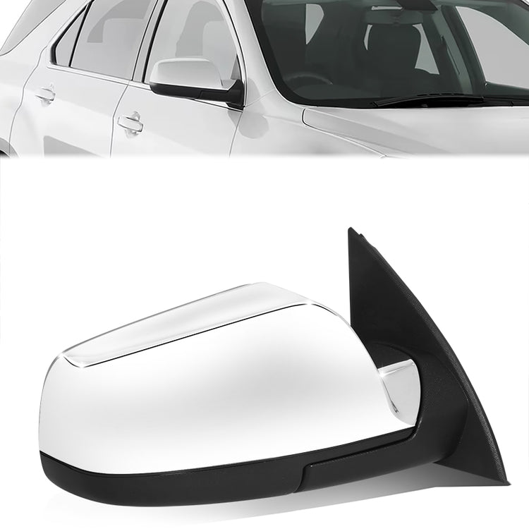 RETROVISOR MIRROR - OE STYLE - CHEVROLET EQUINOX 10-12 - GMC TERRAIN 10-11 - WITH POWER WITH HEATED GLASS CHROME COVER - PASSENGER SIDE - SMOOTH - BLACK / CHROME