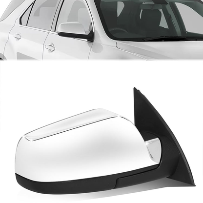 RETROVISOR MIRROR - OE STYLE - CHEVROLET EQUINOX 10-12 - GMC TERRAIN 10-11 - WITH POWER WITH HEATED GLASS CHROME COVER - PASSENGER SIDE - SMOOTH - BLACK / CHROME