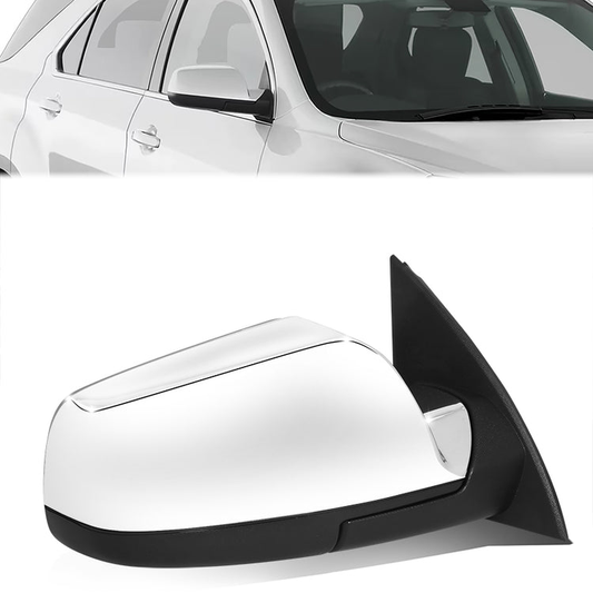 RETROVISOR MIRROR - OE STYLE - CHEVROLET EQUINOX 10-12 - GMC TERRAIN 10-11 - WITH POWER WITH HEATED GLASS CHROME COVER - PASSENGER SIDE - SMOOTH - BLACK / CHROME
