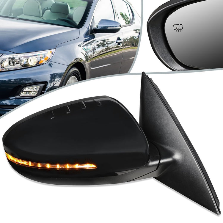 RETROVISOR MIRROR - OEM - 14-15 KIA OPTIMA - POWERED - HEATED - PAINTABLE - BLACK - RIGHT