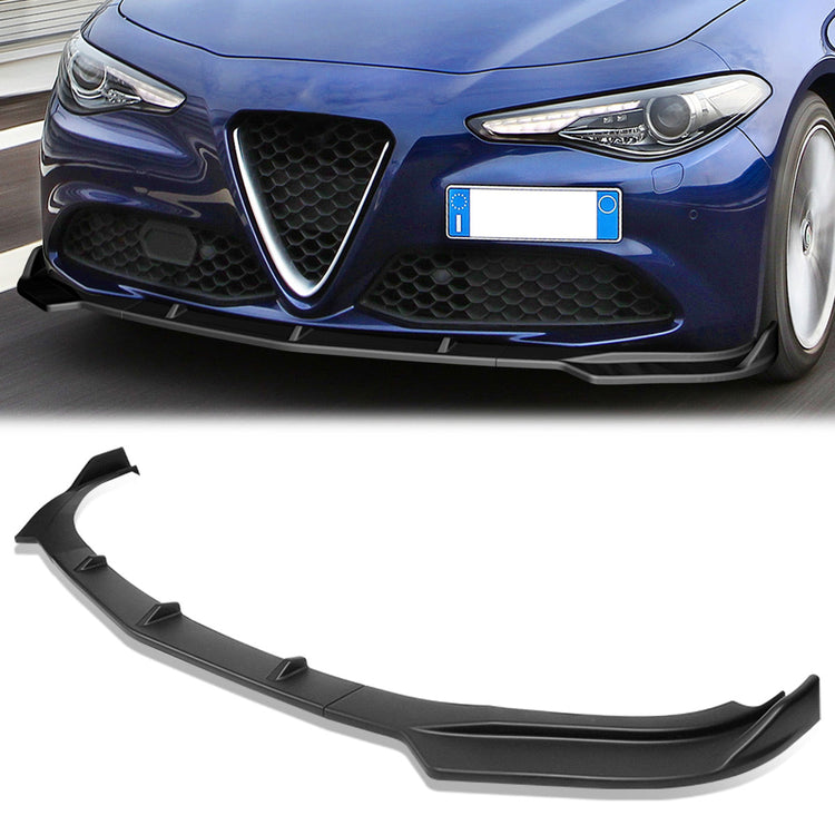 LIP FRONTAL 17-21 ALFA ROMEO GIULIA - REQUIRES DRILLING BUMPER FOR INSTALLATION - 3PC - MATTE BLACK