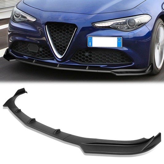 LIP FRONTAL 17-21 ALFA ROMEO GIULIA - REQUIRES DRILLING BUMPER FOR INSTALLATION - 3PC - MATTE BLACK