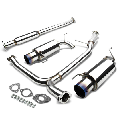 TUBERIA CATBACK CATBACK - 98-02 HONDA ACCORD V6 - DUAL BURNT TIP - STAINLESS STEEL