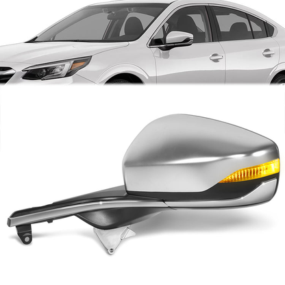 RETROVISOR MIRROR - OE STYLE - SUBARU LEGACY 2020-2024 - SUBARU OUTBACK 2020-2024 - WITH POWER FOLD WITH HEATED WITH SIGNAL WITH BLIND SPOT WITH MEMORY CHROME COVER - DRIVER LEFT SIDE - BLACK / CHROME
