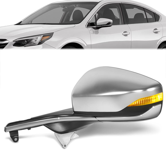 RETROVISOR MIRROR - OE STYLE - SUBARU LEGACY 2020-2024 - SUBARU OUTBACK 2020-2024 - WITH POWER FOLD WITH HEATED WITH SIGNAL WITH BLIND SPOT WITH MEMORY CHROME COVER - DRIVER LEFT SIDE - BLACK / CHROME