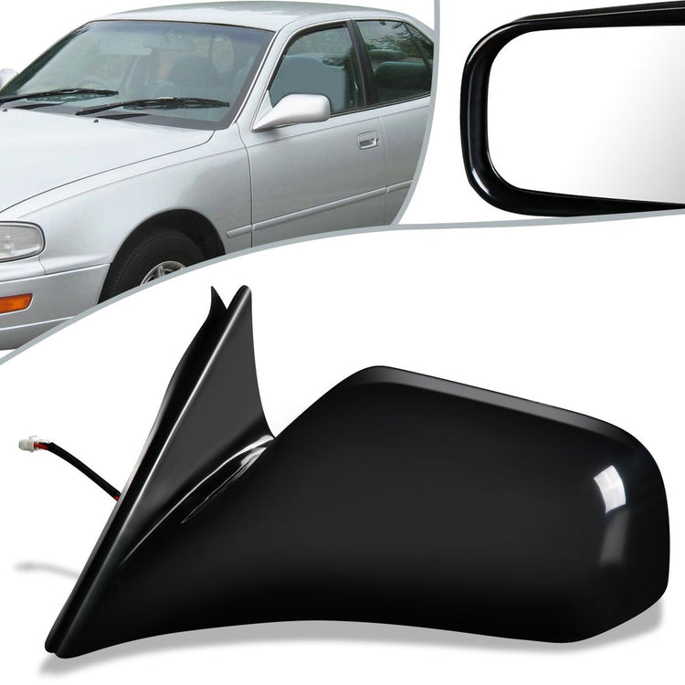 RETROVISOR MIRROR - OEM - 92-96 TOYOTA CAMRY - POWERED - PAINTABLE - BLACK - LEFT
