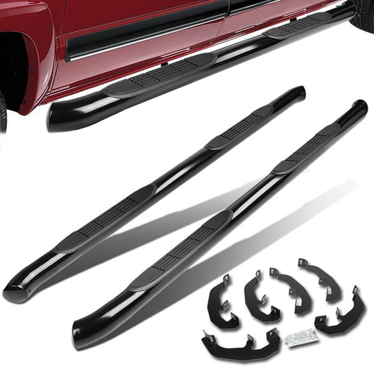 ESTRIBOS 3" - 45 DEG - 19-20 CHEVY SILVERADO 1500, GMC SIERRA 1500 / 2020 CHEVY SILVERADO 2500HD, SILVERADO 3500HD, GMC SIERRA 2500HD, SIERRA 3500HD - EXTENDED CAB - BLACK