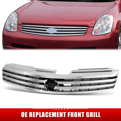 PARRILLA GRILLE - IN G35 (2/4D) '03-'06/'07-'08/ GRILLE ASS'Y 03-04/ CHROME/PAINTED BLACK (4D)//PARTS.NO,IN1200114//OEM NO,62070AM600