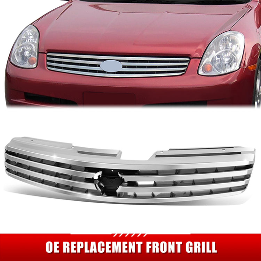 PARRILLA GRILLE - IN G35 (2/4D) '03-'06/'07-'08/ GRILLE ASS'Y 03-04/ CHROME/PAINTED BLACK (4D)//PARTS.NO,IN1200114//OEM NO,62070AM600