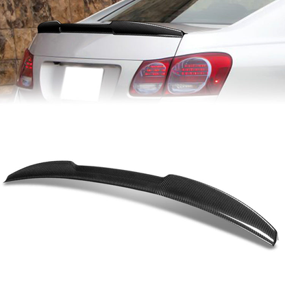 SPOILER CAR TRUNK SPOILER - 06-07 LEXUS GS430 / 06 LEXUS GS300 / 07-11 LEXUS GS450H / 08-11 LEXUS GS460 - CARBON FIBER BLACK