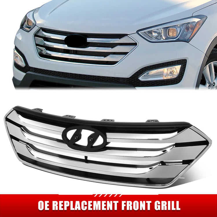 PARRILLA GRILLE - HY SNTA FE 13-18/19-22/ GRILLE ASS'Y 13-14/ CHROME/BLACK/ (W/CHROME MOULDING)/ (SANTA FE SPORT)