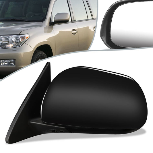RETROVISOR MIRROR - OEM - 08-13 TOYOTA HIGHLANDER - POWERED - PAINTABLE - BLACK - LEFT