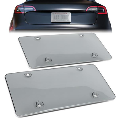 nan CAR LICENSE PLATE COVER - 2PCS - UNBREAKABLE - TINTED / SMOKE