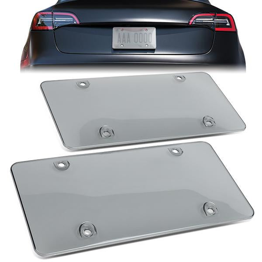 nan CAR LICENSE PLATE COVER - 2PCS - UNBREAKABLE - TINTED / SMOKE