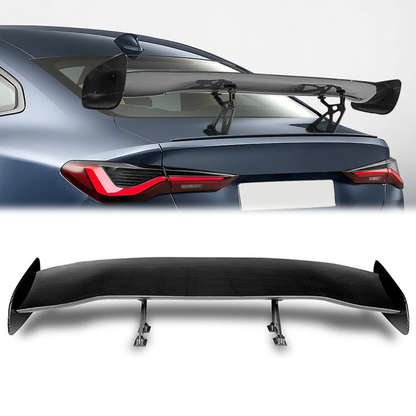 SPOILER SPOILER - UNIVERSAL - 57" TYPE-2 GT STYLE - 57"L X 10.75"W X 8.5H - FITS VEHICLES WITH 22"W X 6.75"L FLAT TRUNK SPACE - CARBON FIBER LOOK