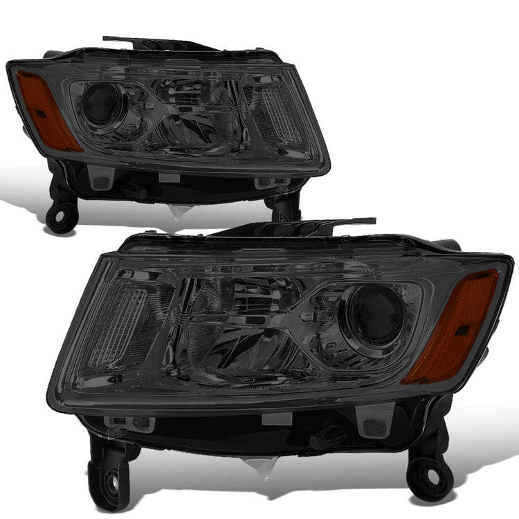 FAROS 14-16 JEEP GRAND CHEROKEE PRE FACELIFT - PROJECTOR - FITS MODELS WITH HALOGEN HEADLIGHTS ONLY - H1 LOW / 9005 HIGH - SMOKE HOUSING / AMBER CORNER