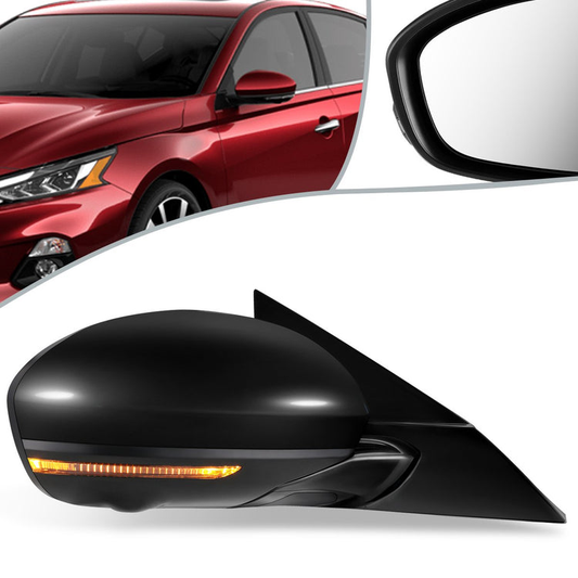 RETROVISOR MIRROR - OEM - 19+ NISSAN ALTIMA 4-DR - POWERED - HEATED - W/ SIGNAL LIGHT - W/ CAMERA - FOLDING - BLACK MATERIAL - RIGHT