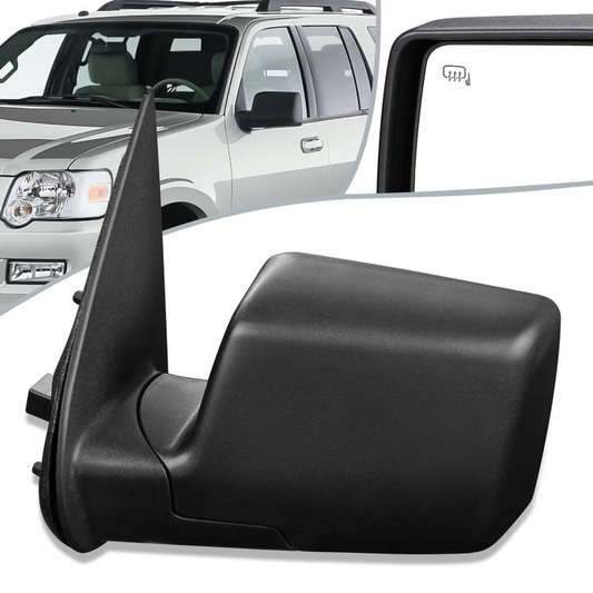 RETROVISOR MIRROR - OEM - 06-10 FORD EXPLORER / 07-10 FORD EXPLORER SPORT TRAC / 06-10 MERCURY MOUNTAINEER - POWERED - HEATED - WITH PUDDLE LIGHT - BLACK - LEFT