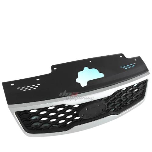 PARRILLA GRILLE - 10-11 KIA RIO - FRONT GRILLE - OEM STYLE, CHROME/BLACK