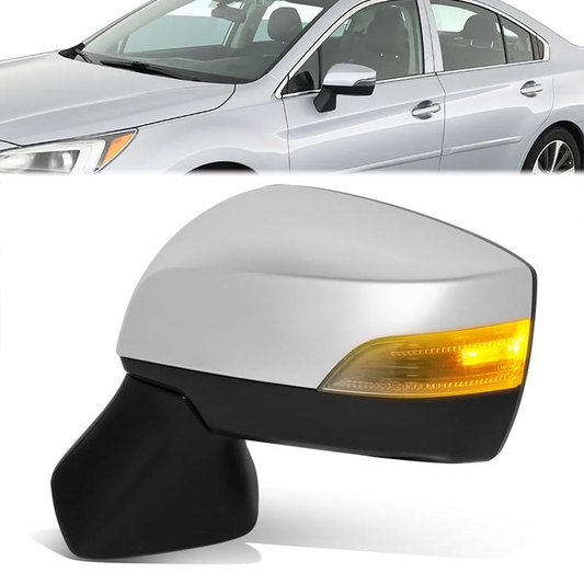 RETROVISOR MIRROR - SUBARU LEGACY 2015-2017 / SUBARU OUTBACK 2015-2017 - WITH POWER - WITH HEATED - WITH BLIND SPOT - WITH SIGNAL SILVER COVER - OE STYLE - DRIVER LEFT SIDE
