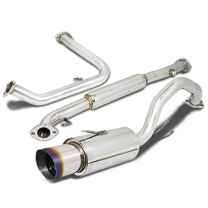 TUBERIA CATBACK CATBACK - 00-05 MITSUBISHI ECLIPSE 4CYL - SINGLE BURNT TIP - STAINLESS STEEL