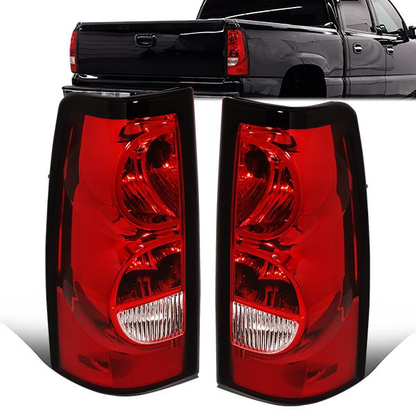 FAROS TRASEROS 03-06 CHEVY SILVERADO 1500, 2500, 3500, 1500HD, 2500HD, 3500HD / 2007 CHEVY SILVERADO 1500, 1500HD, 2500HD, 3500 CLASSIC - FITS FLEETSIDE MODELS ONLY W/O DUALLY WHEELS - RED