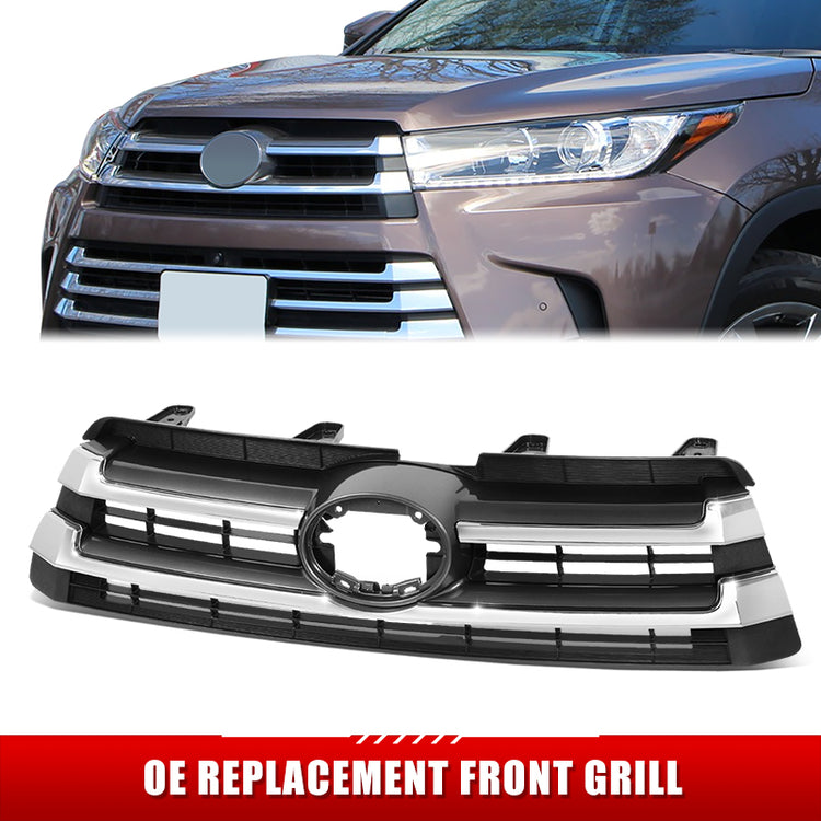 PARRILLA GRILLE - TY HILANDR '14-'16/'17-'19/ GRILLE ASS'Y 17-19/ MAT-BLACK/GRAY/ W/CHROME MOULDING//PARTS.NO,TO1200427//OEM NO,531010E240