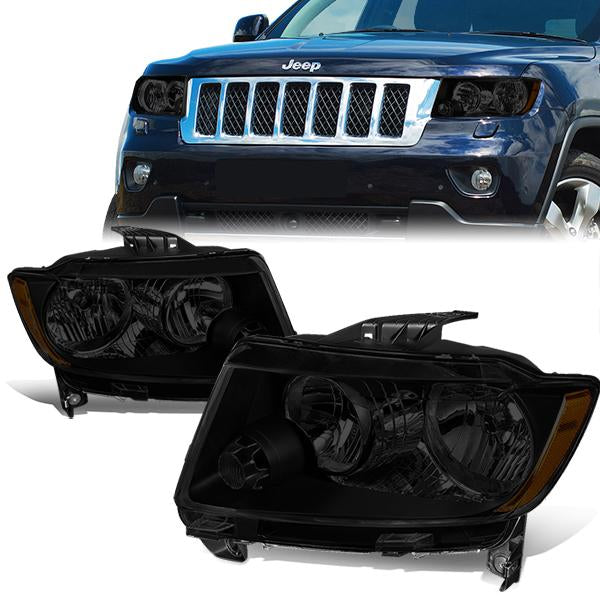 FAROS 11-13 JEEP GRAND CHEROKEE - H11 LOW BEAM / 9005 HIGH BEAM - BLACK HOUSING / AMBER CORNER / SMOKE LENS