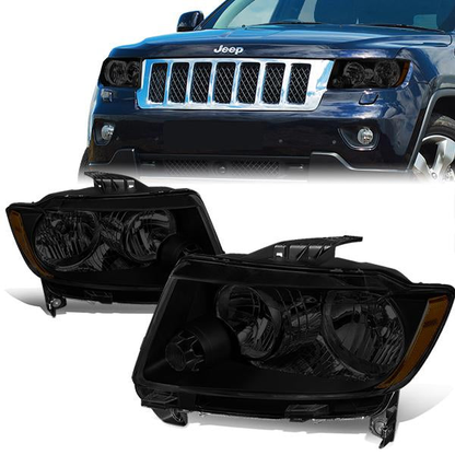 FAROS 11-13 JEEP GRAND CHEROKEE - H11 LOW BEAM / 9005 HIGH BEAM - BLACK HOUSING / AMBER CORNER / SMOKE LENS