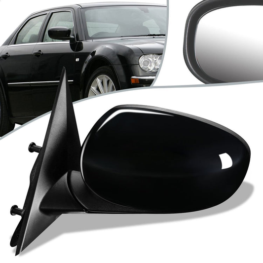 RETROVISOR MIRROR - 05-08 CHRYSLER 300 / 06-07 DODGE CHARGER / 05-08 DODGE MAGNUM - POWERED - HEATED - OEM - LEFT - PAINTABLE - BLACK