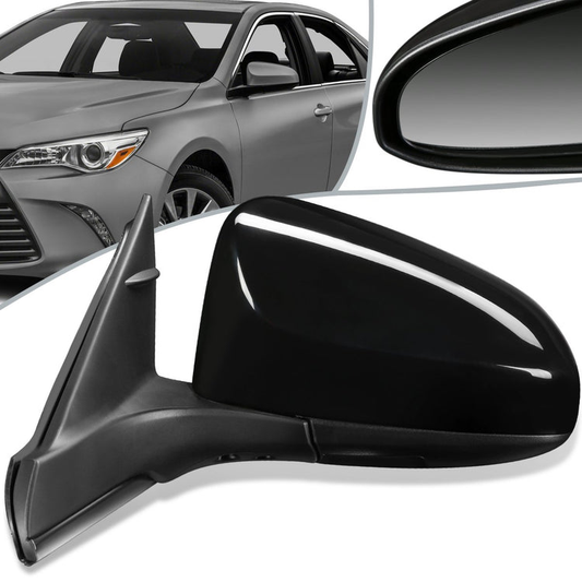 RETROVISOR MIRROR - OEM - 15-17 TOYOTA CAMRY - POWERED - HEATED - PAINTABLE - BLACK - LEFT
