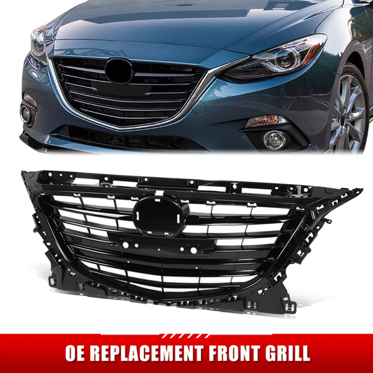 PARRILLA GRILLE - MZ 3 '14-'16/'17-'18 (3/4/5DR)/ GRILLE ASS'Y 14-16/ W/GLOSS  BLACK (2.5)/ (W/O COLLISION WARNING)/ (JAPAN BUILT) (EU=USA)//PARTS.NO,MA1200196//OEM NO,BJE150712B